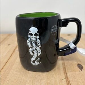 Rae Dunn He Who Must Not Be Named Mug Harry Potter Black Green Inside New